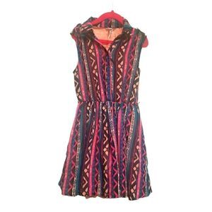 GIRLS DRESS K Nit Works Multi Pattern Dress Size 7